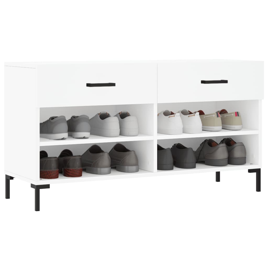 Klupa za cipele bijela 102 x 35 x 55 cm od konstruiranog drva