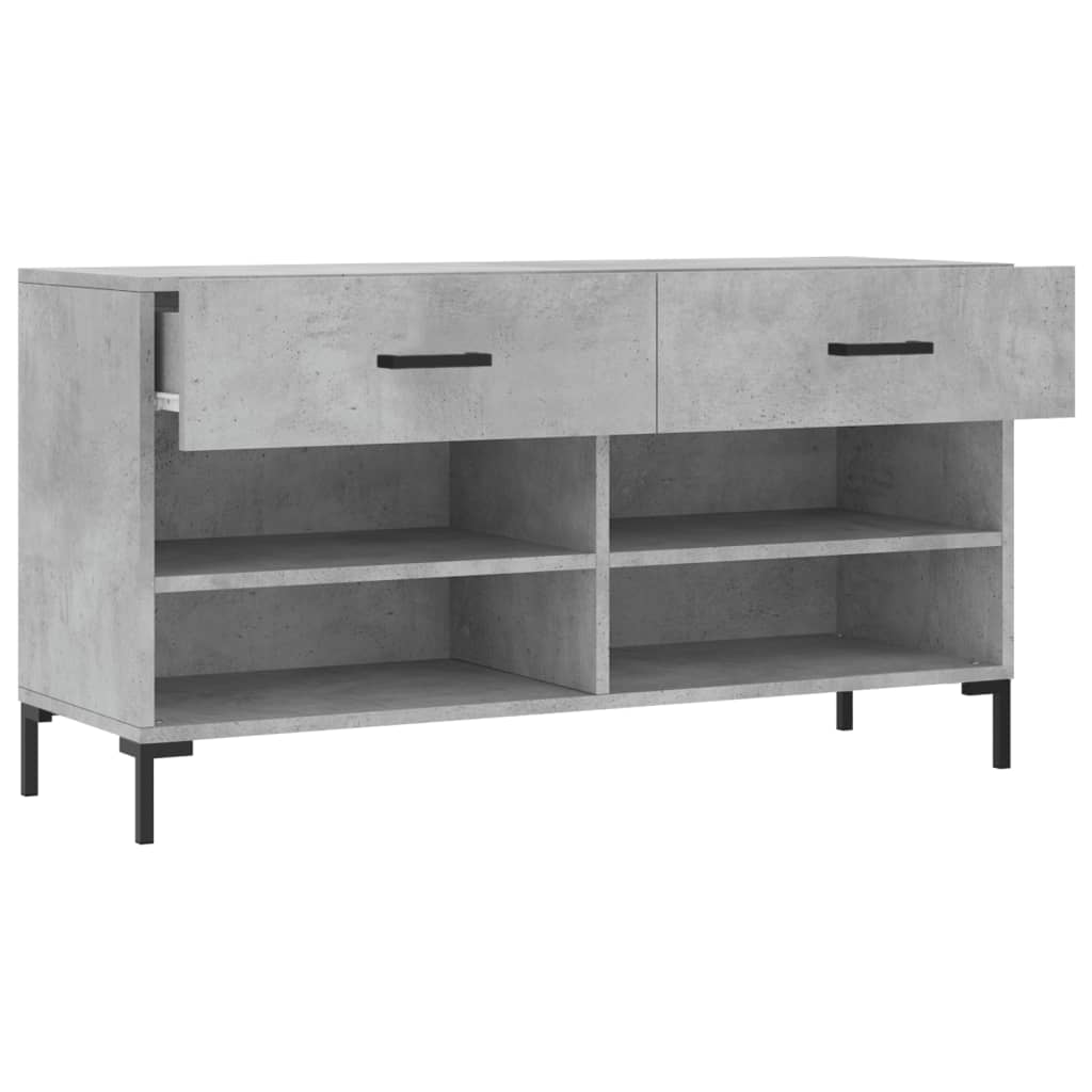 Klupa za cipele siva boja betona 102x35x55 cm konstruirano drvo