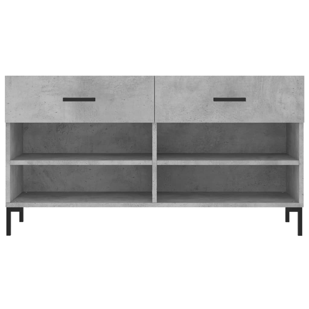 Klupa za cipele siva boja betona 102x35x55 cm konstruirano drvo