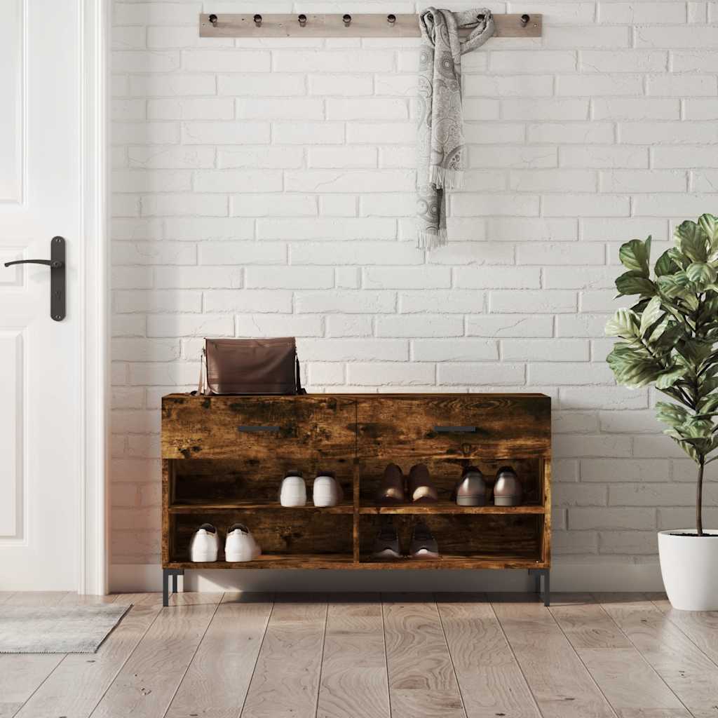 Klupa za cipele boja hrasta 102 x 35 x 55 cm konstruirano drvo