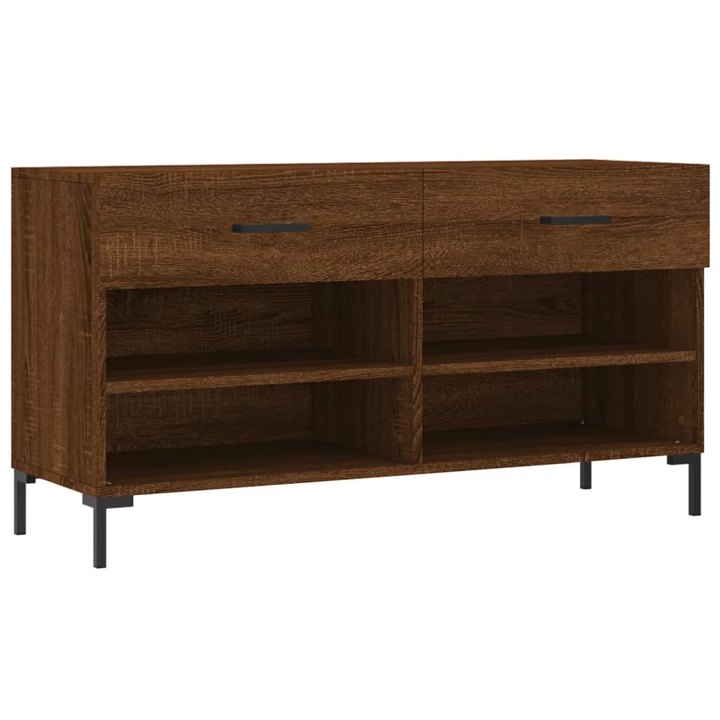 Klupa za cipele smeđa boja hrasta 102x35x55cm konstruirano drvo