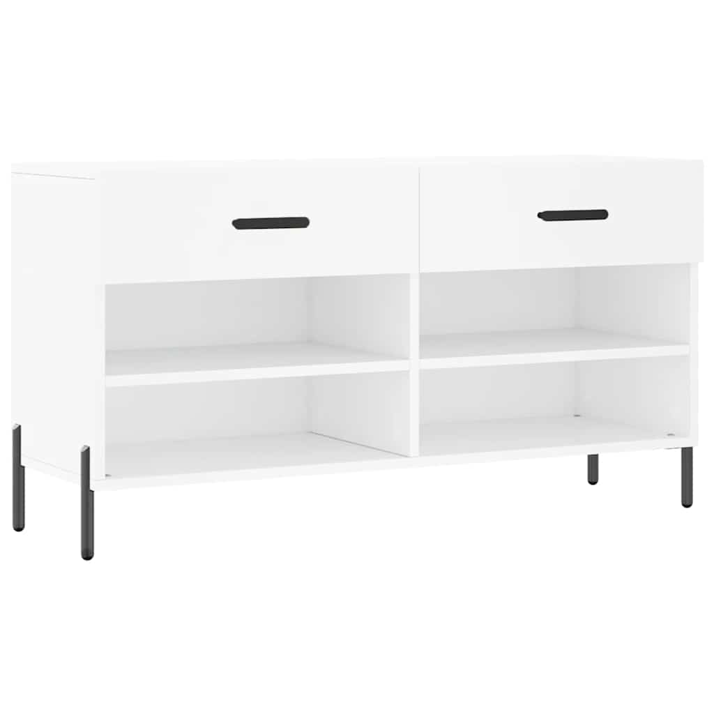Klupa za cipele bijela 102 x 35 x 55 cm od konstruiranog drva