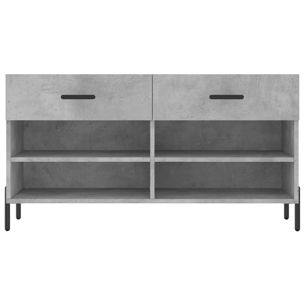 Klupa za cipele siva boja betona 102x35x55 cm konstruirano drvo
