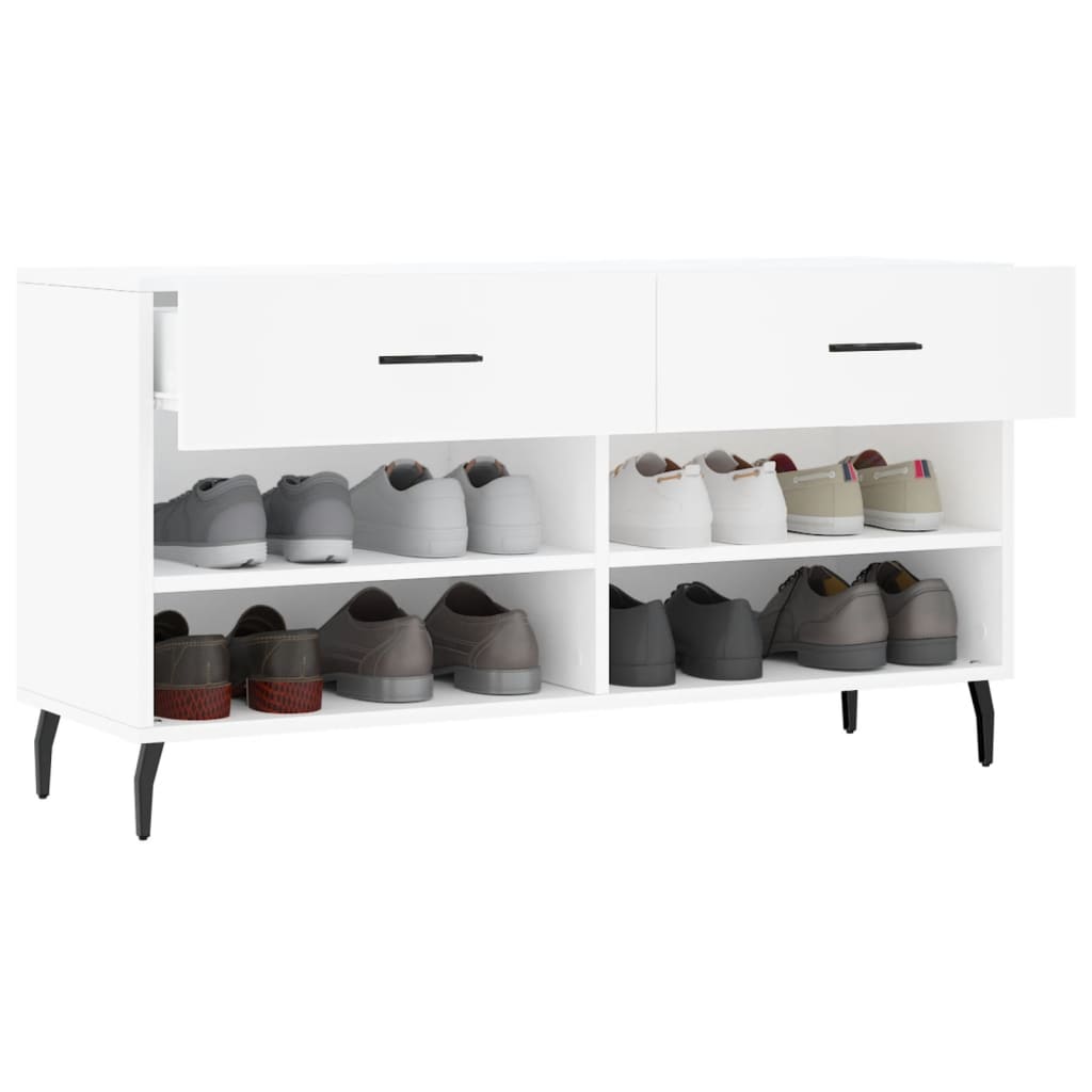 Klupa za cipele bijela 102 x 35 x 55 cm od konstruiranog drva