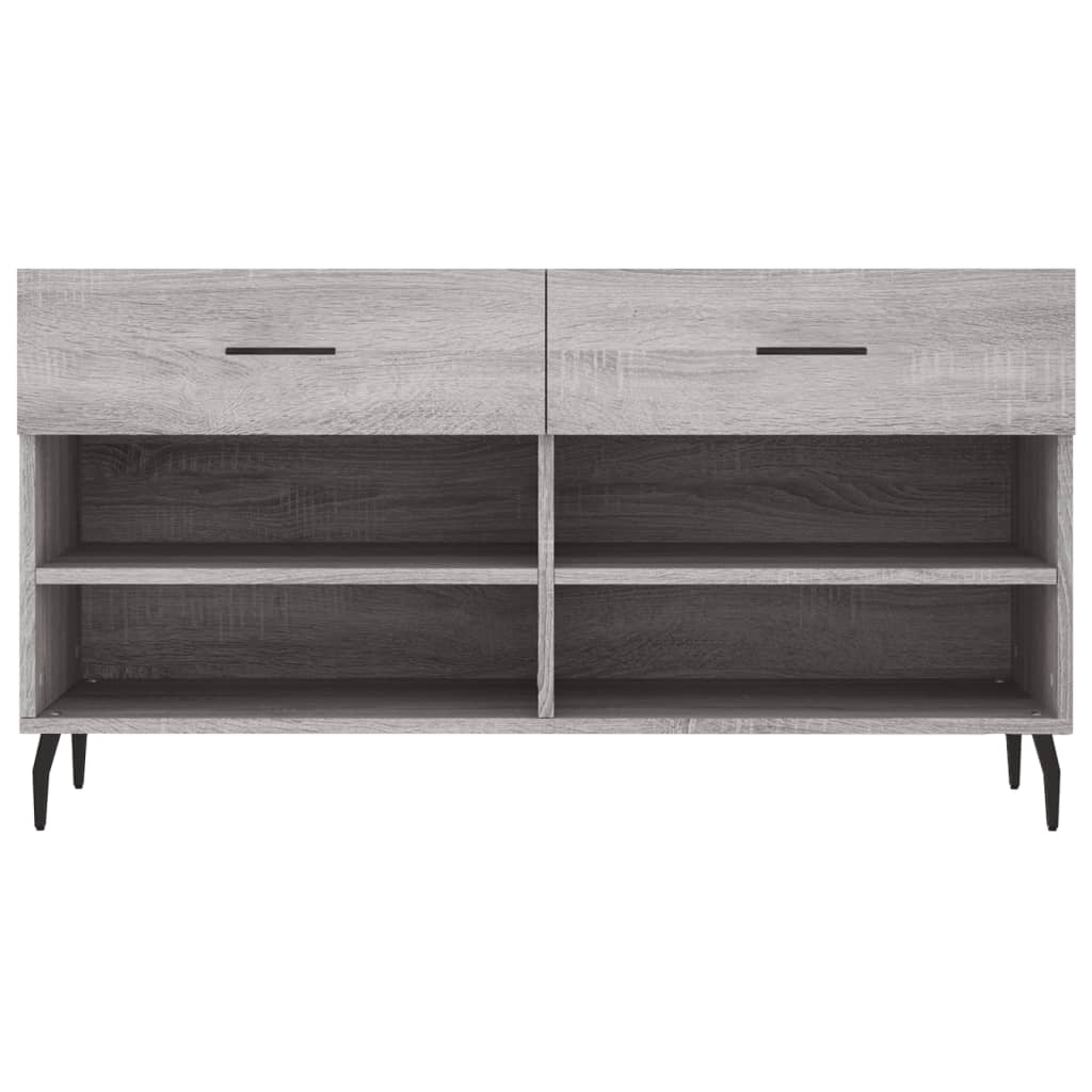 Klupa za cipele siva boja hrasta 102x35x55 cm konstruirano drvo
