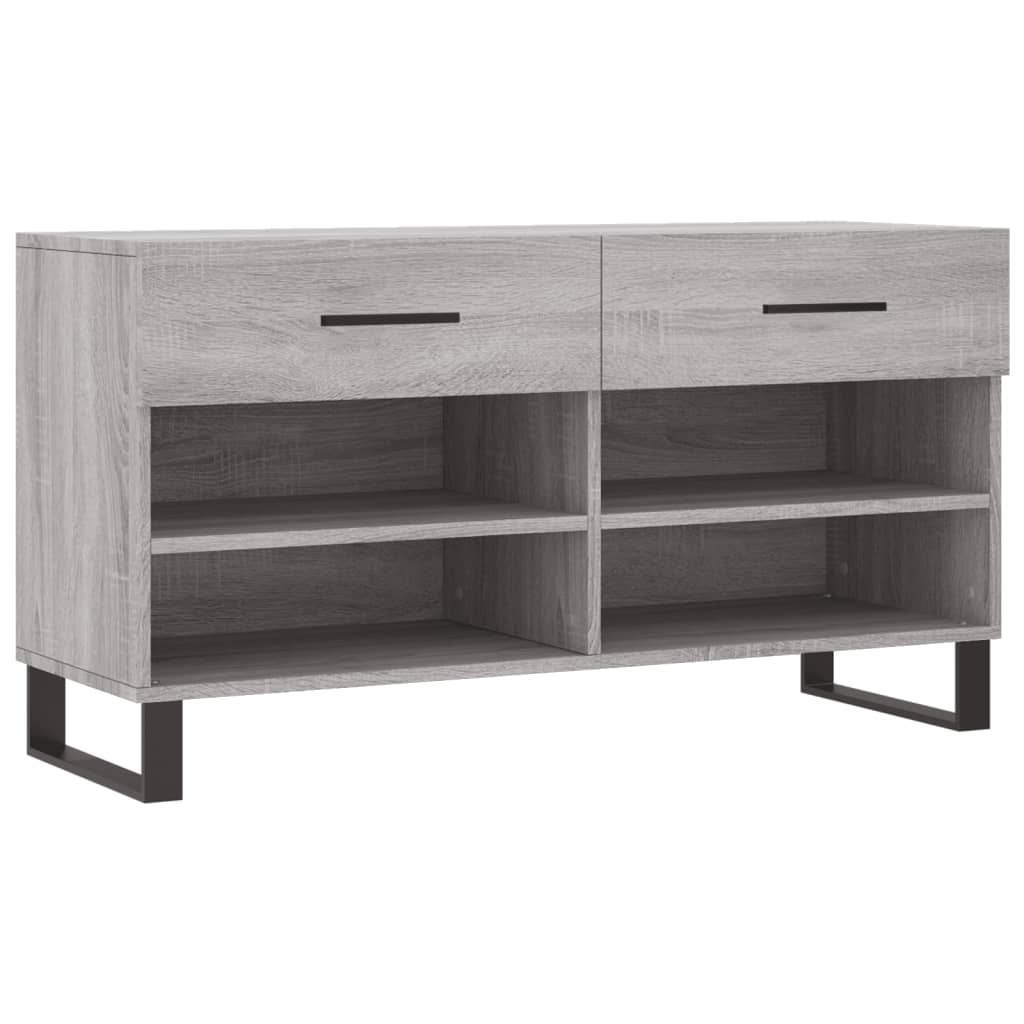 Klupa za cipele siva boja hrasta 102x35x55 cm konstruirano drvo