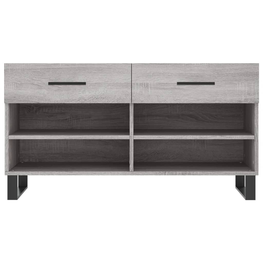 Klupa za cipele siva boja hrasta 102x35x55 cm konstruirano drvo