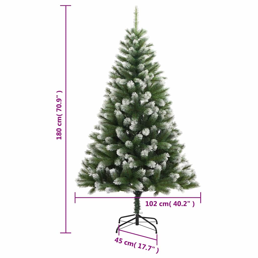 Umjetno božićno drvce sa šarkama i snijegom 180 cm