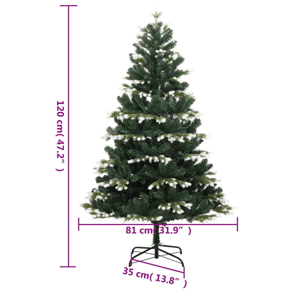 Umjetno božićno drvce sa šarkama i snijegom 120 cm