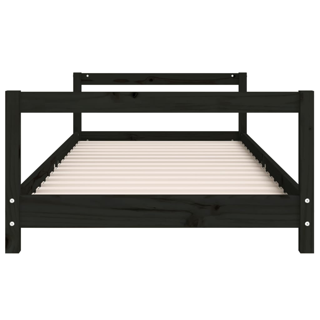 Okvir za dječji krevet crni 90 x 200 cm od masivne borovine