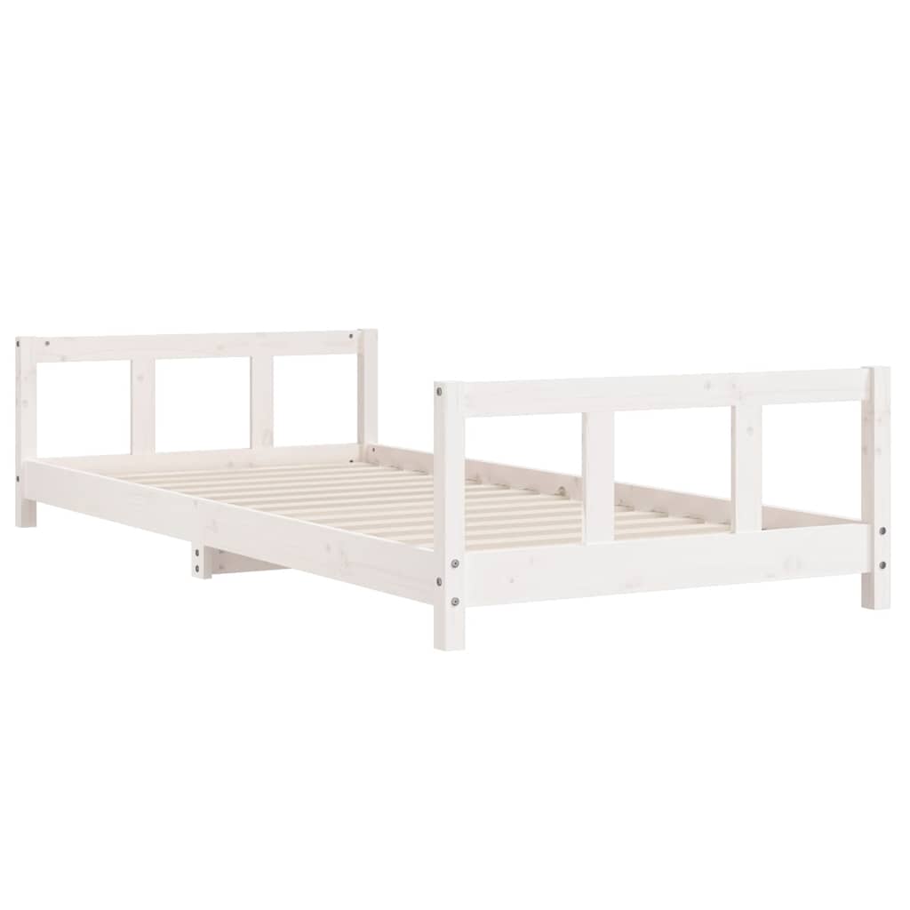 Okvir za dječji krevet bijeli 90 x 190 cm od masivne borovine