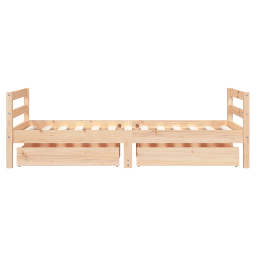 Okvir za dječji krevet s ladicama 80x160 cm od masivne borovine