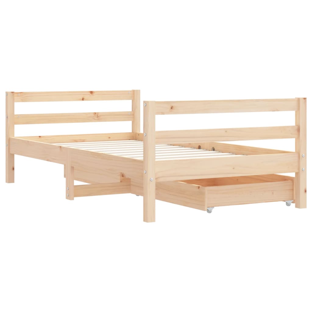 Okvir za dječji krevet s ladicama 80x160 cm od masivne borovine