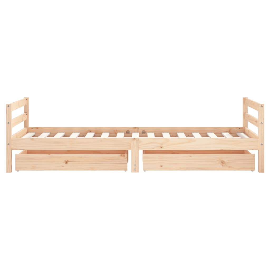 Okvir za dječji krevet s ladicama 90x190 cm od masivne borovine