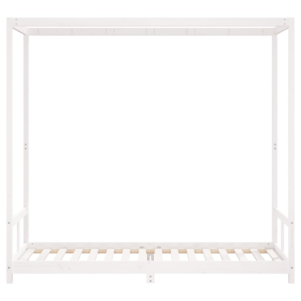 Okvir za dječji krevet bijeli 80 x 200 cm od masivne borovine