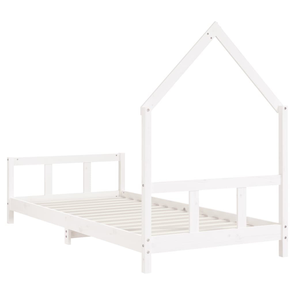 Okvir za dječji krevet bijeli 90 x 190 cm od masivne borovine