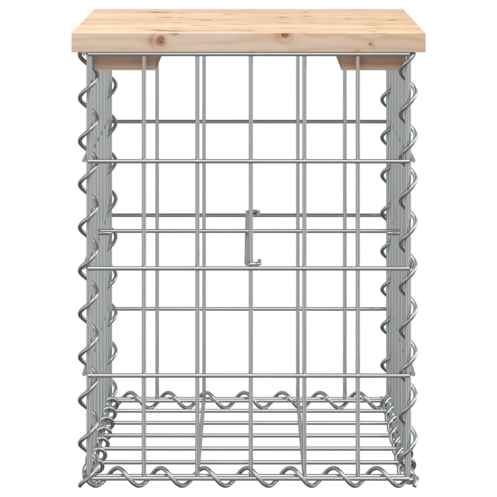 Vrtna klupa s gabionskim dizajnom 33x31x42 cm masivna borovina