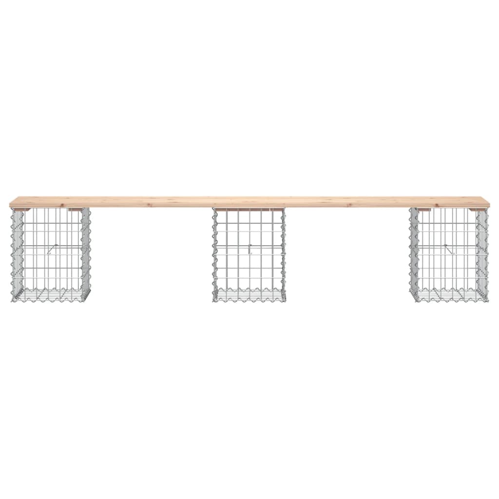 Vrtna klupa s gabionskim dizajnom 203x31x42 cm masivna borovina
