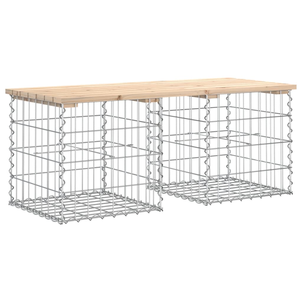 Vrtna klupa s gabionskim dizajnom 103x44x42 cm masivna borovina