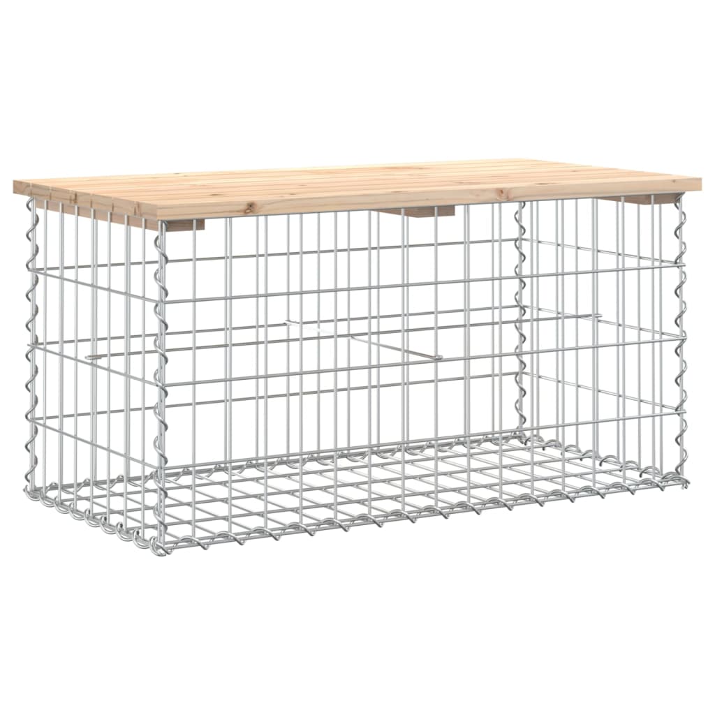 Vrtna klupa s gabionskim dizajnom 83x44x42 cm masivna borovina