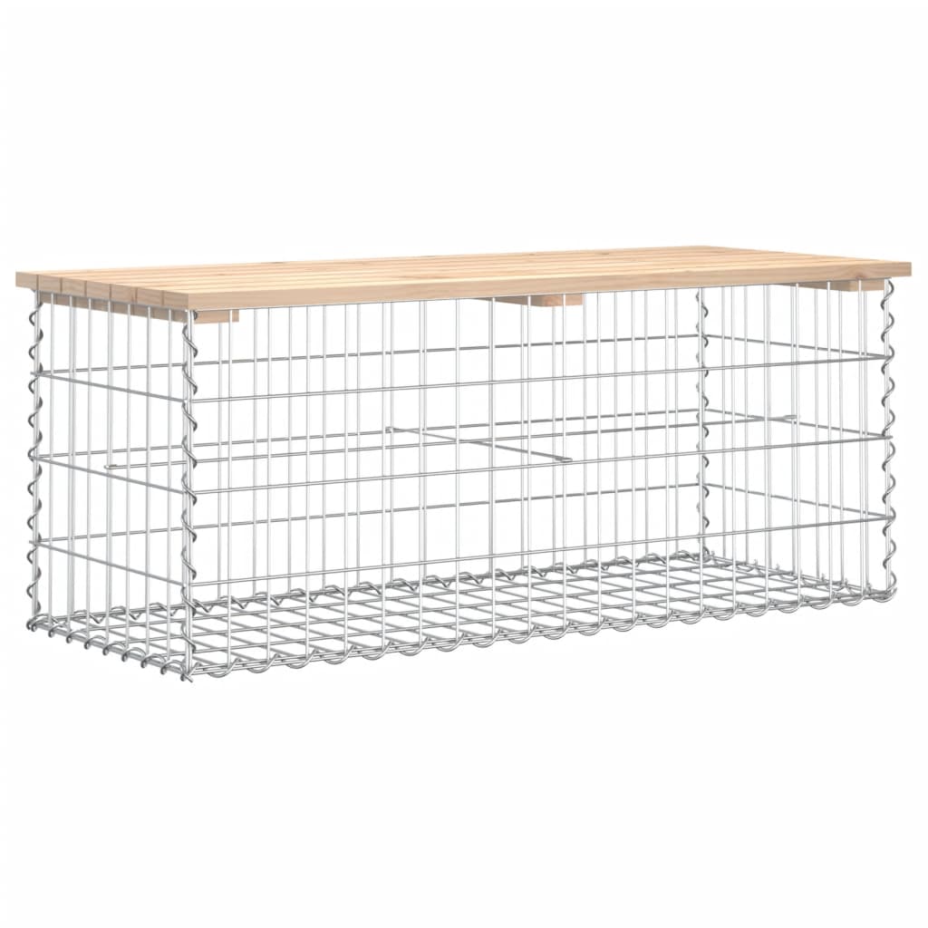 Vrtna klupa s gabionskim dizajnom 103x44x42 cm masivna borovina