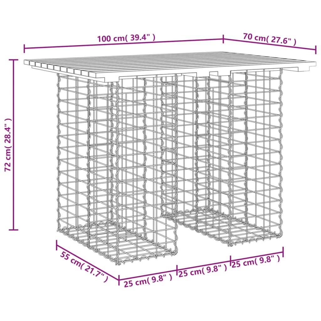 Vrtni stol Gabion Dizajn 100x70x72 cm Impregnirano drvo Bor