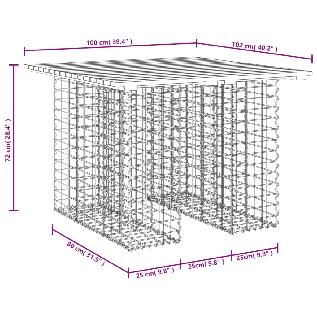 Vrtni stol Gabion Dizajn 100x102x72 cm Impregnirano drvo Bor