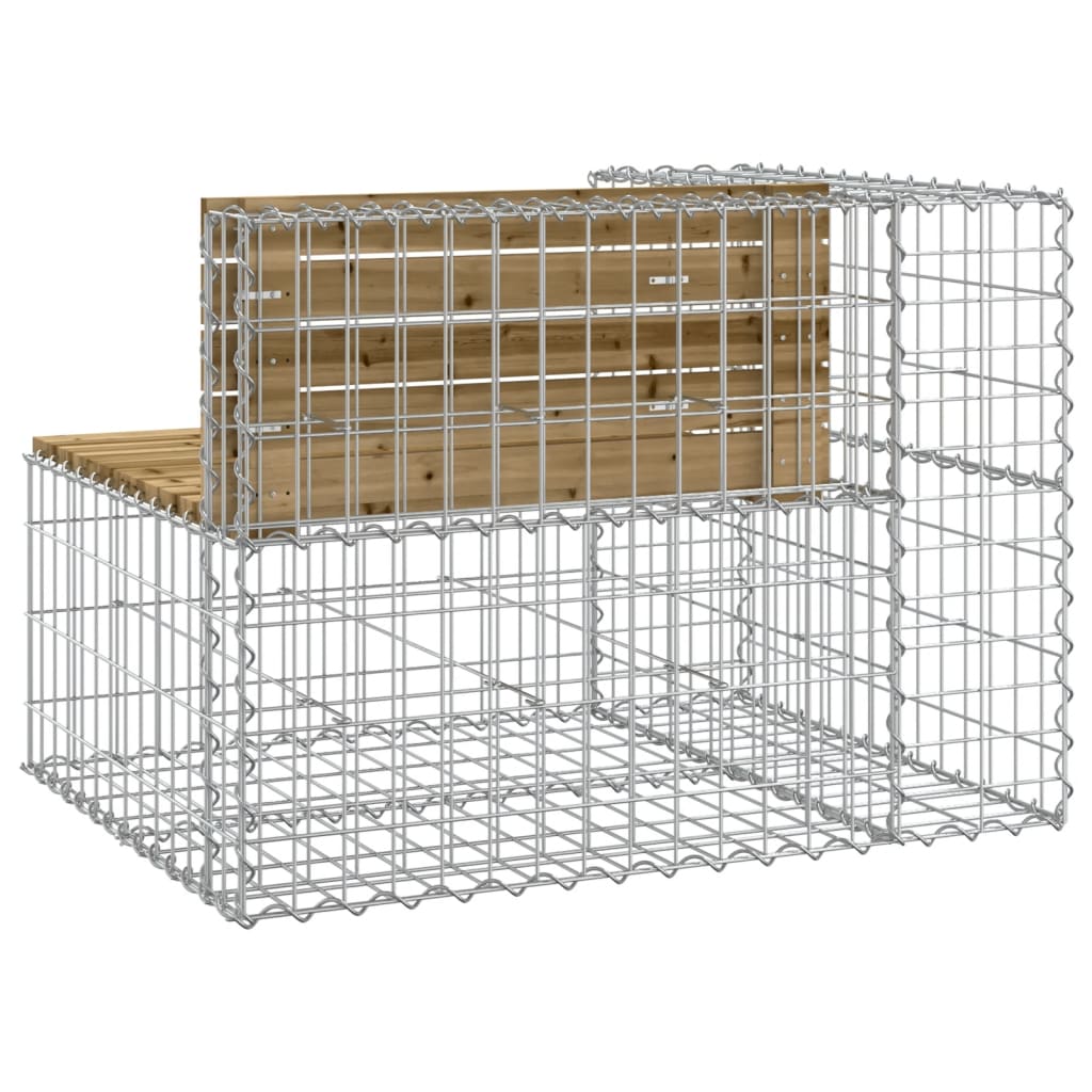Vrtna klupa s gabionskim dizajnom 92 x 71 x 65,5 od borovine
