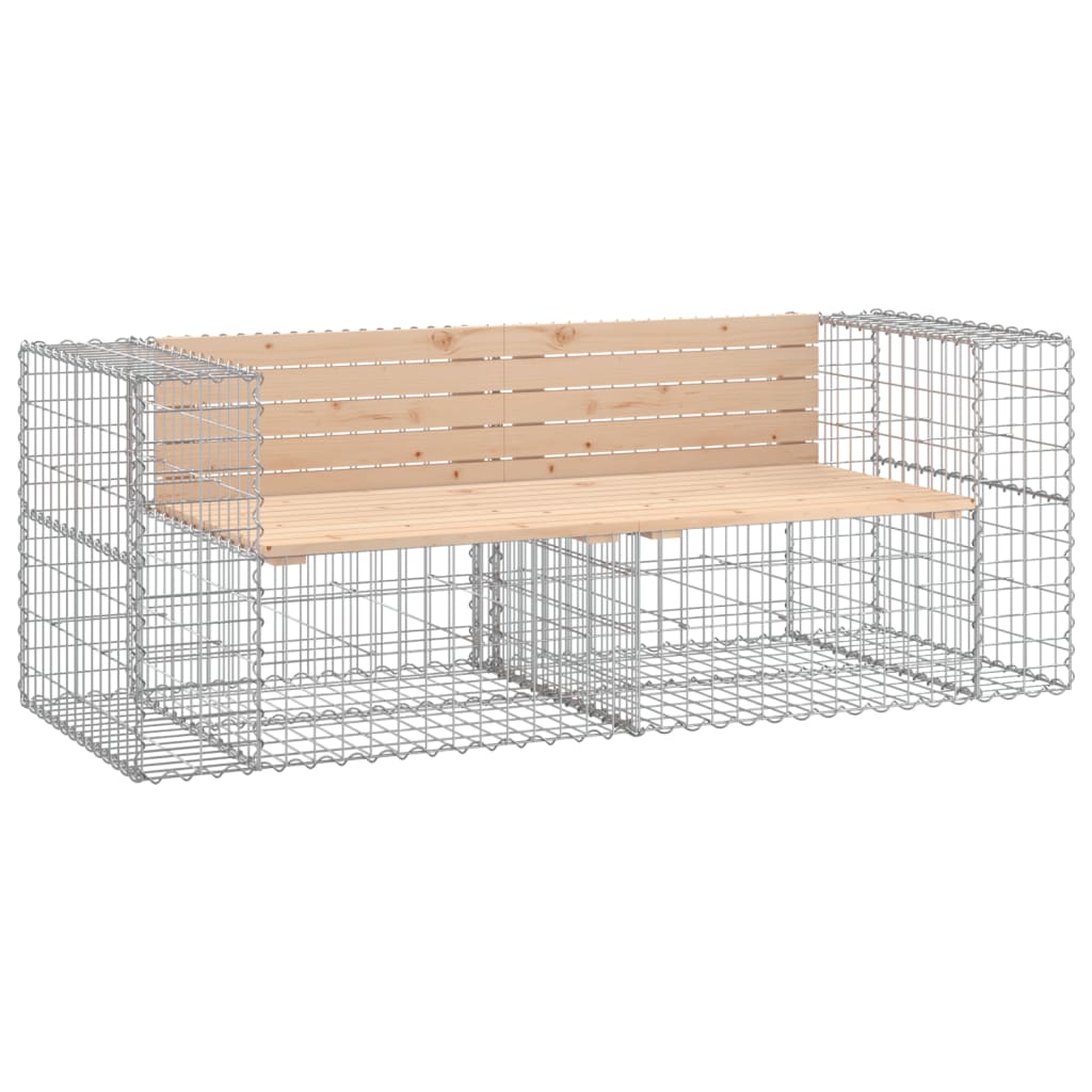 Vrtna klupa s gabionskim dizajnom 184x71x65,5 cm od borovine