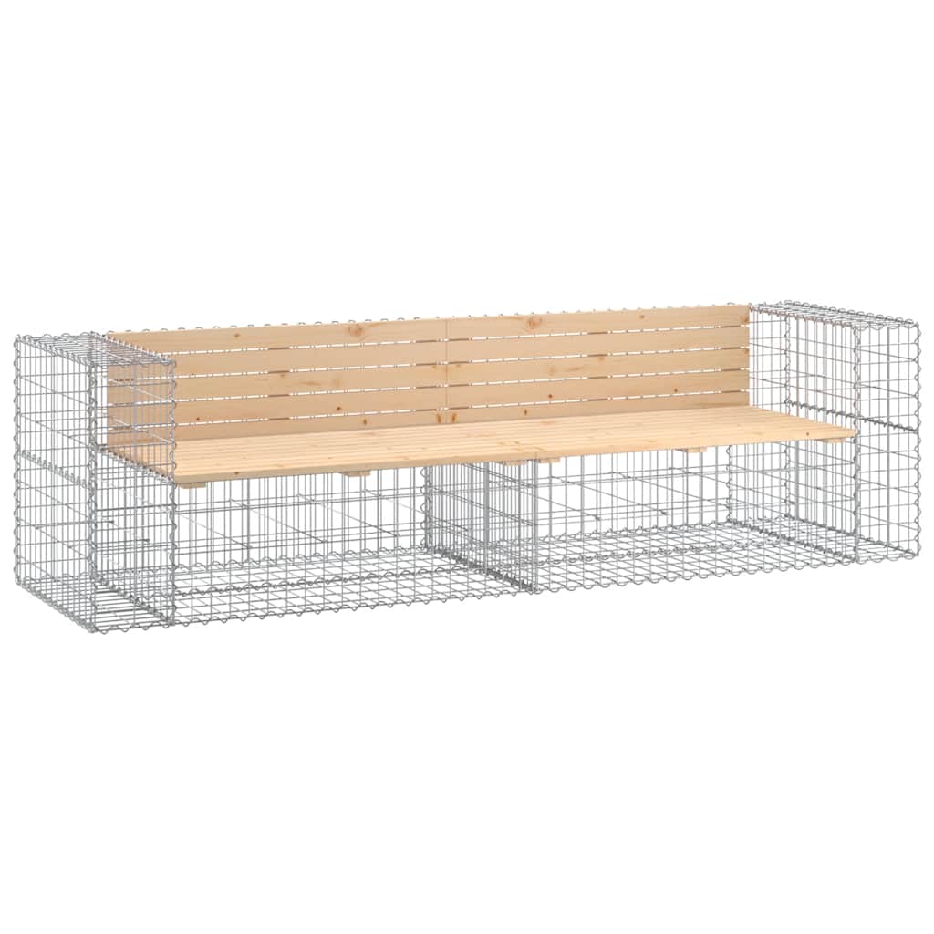 Vrtna klupa s gabionskim dizajnom 244x71x65,5 cm od borovine