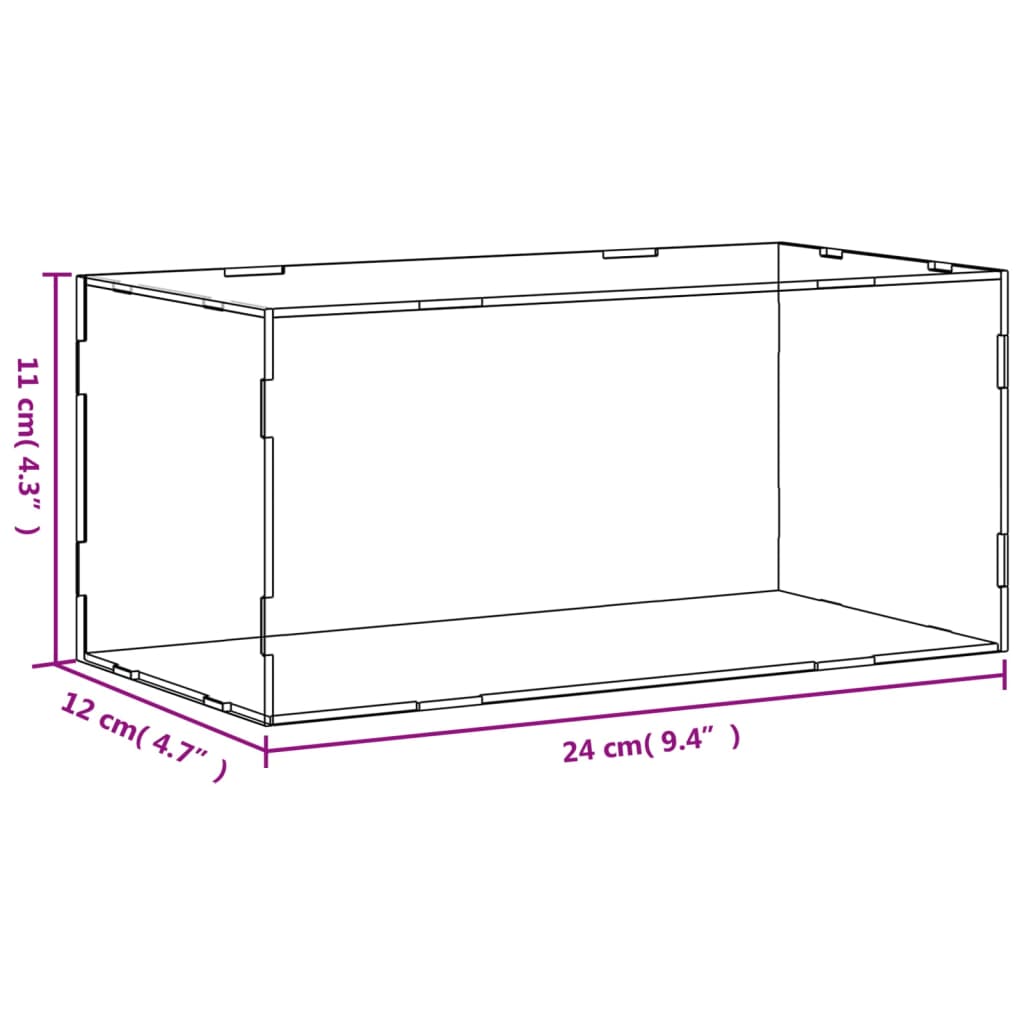 Kutija za izlaganje prozirna 24x12x11 cm akrilna