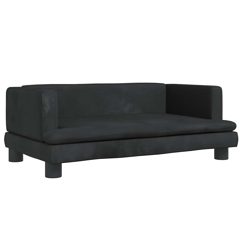 Dječja fotelja crna 80 x 45 x 30 cm baršunasta