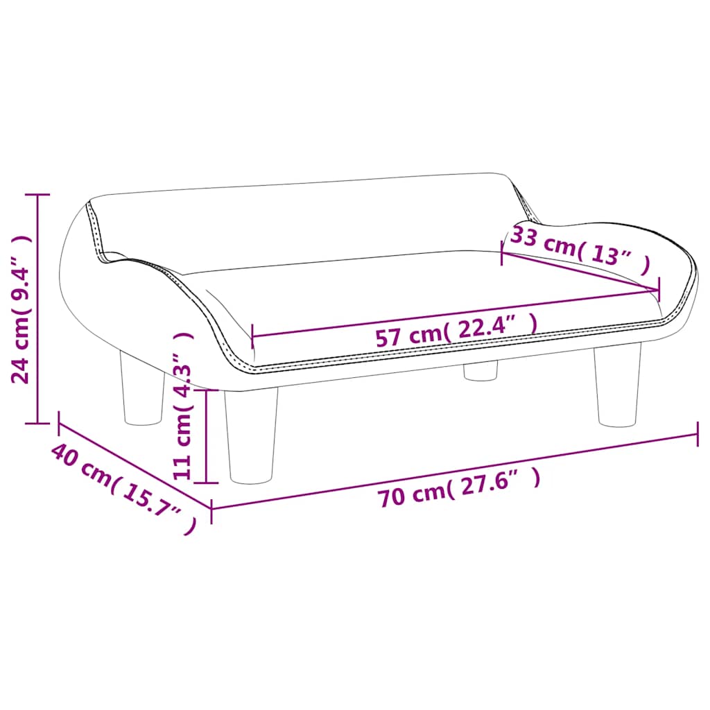 Dječja fotelja smeđa 70x40x24 cm baršunasta