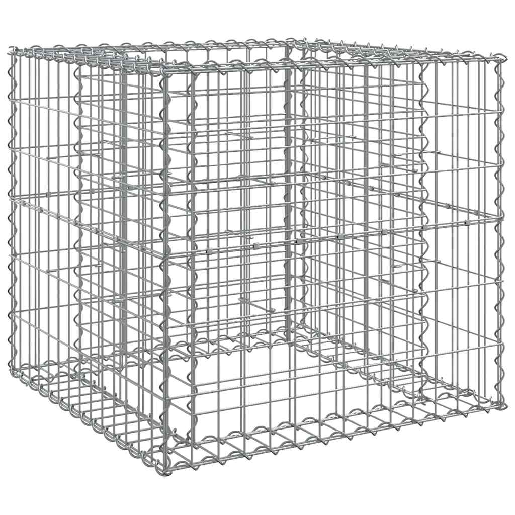 Gabionska košara srebrna 70 x 70 x 65 cm od pocinčanog željeza