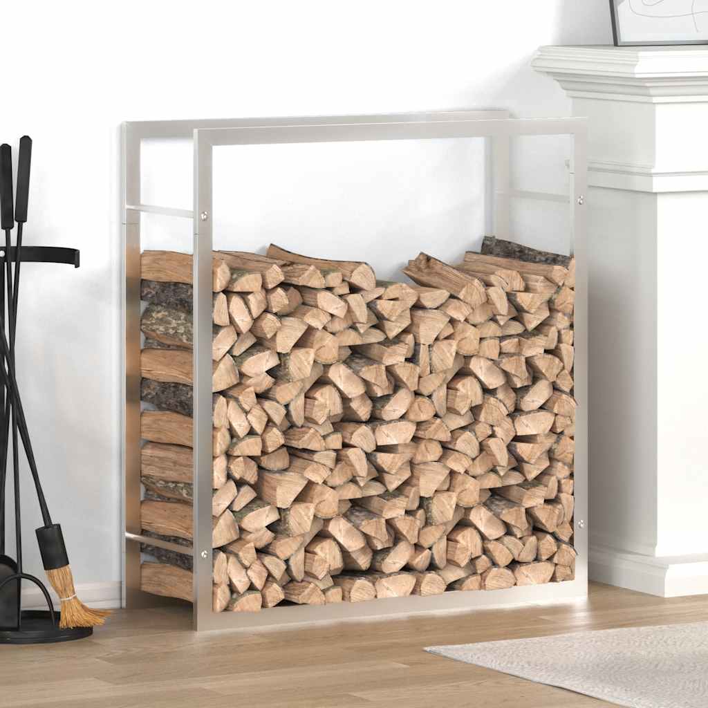 Stalak za drva za ogrjev 80x28x86 cm od nehrđajućeg čelika