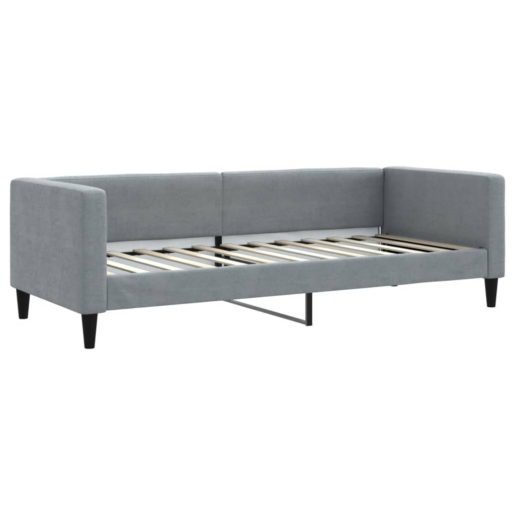 Dnevni krevet s madracem svjetlosivi 80 x 200 cm od tkanine