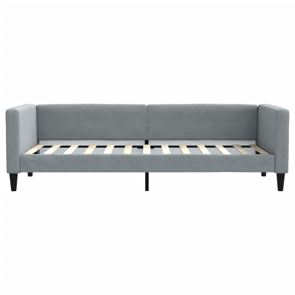 Dnevni krevet s madracem svjetlosivi 80 x 200 cm od tkanine