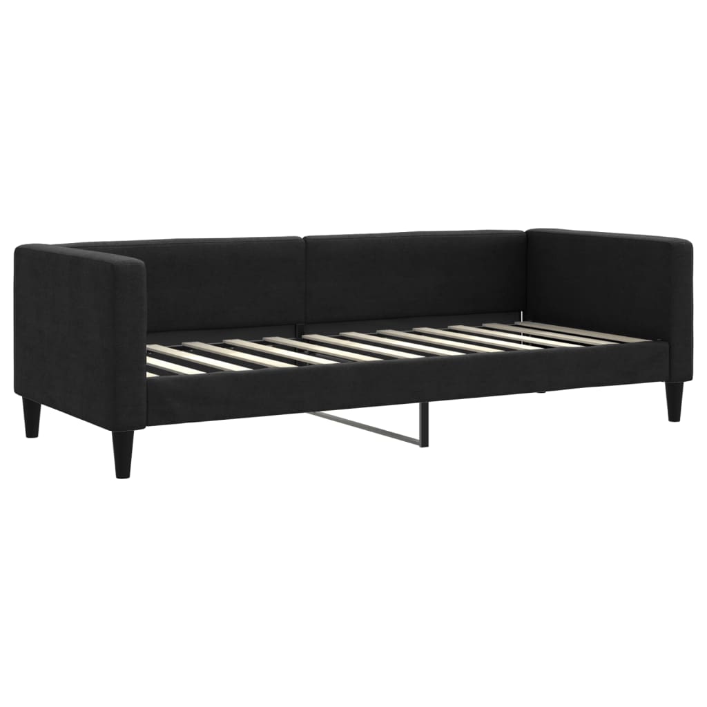 Dnevni krevet s madracem crni 80 x 200 cm od tkanine