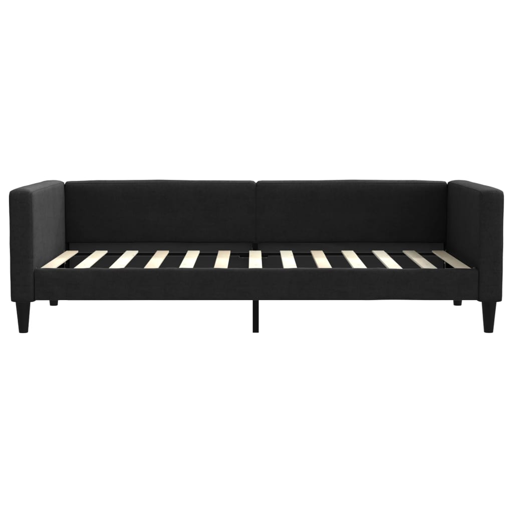 Dnevni krevet s madracem crni 90 x 200 cm od tkanine