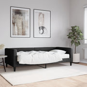 Dnevni krevet s madracem crni 90 x 200 cm od tkanine