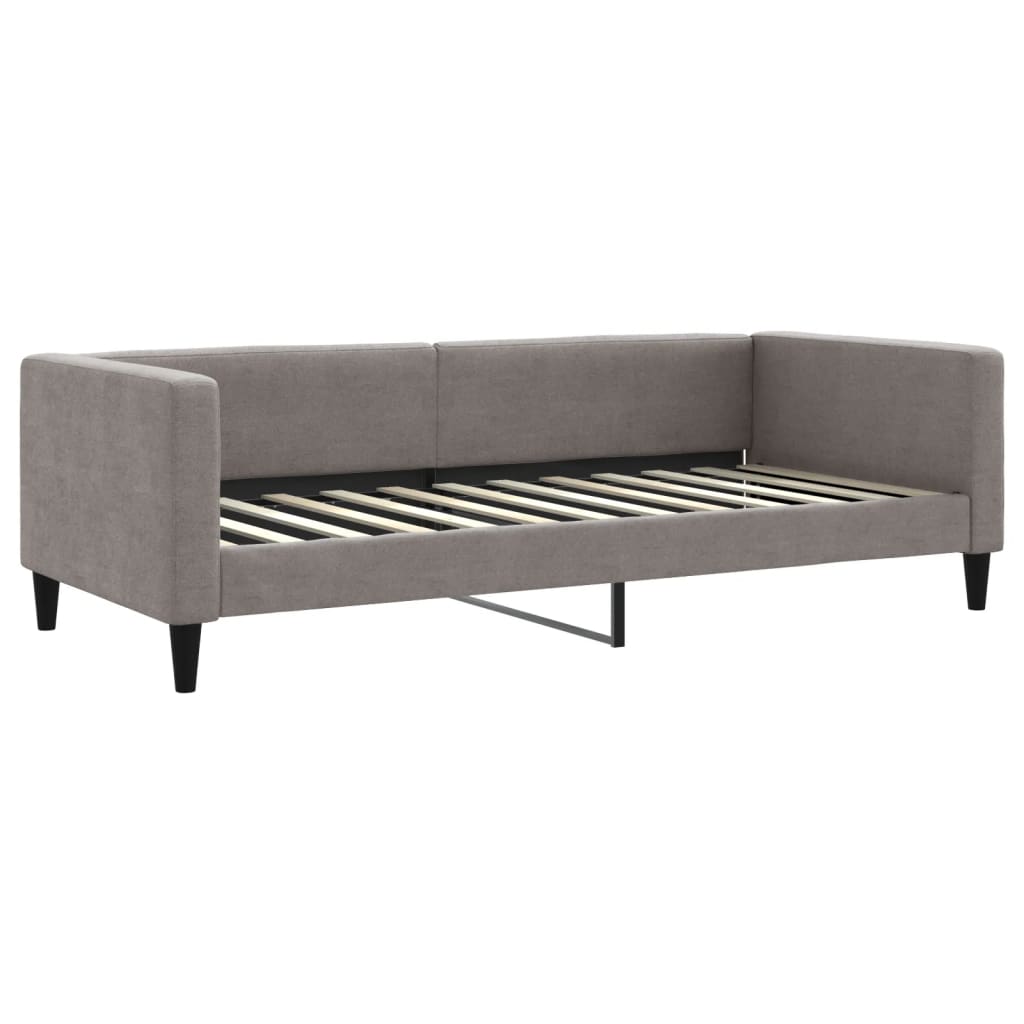 Dnevni krevet s madracem smeđesivi 90 x 200 cm od tkanine