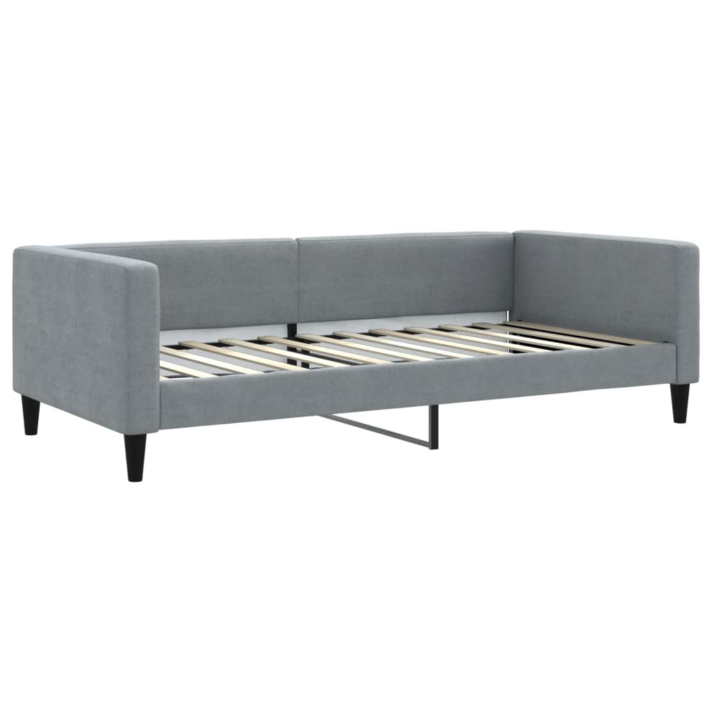 Dnevni krevet s madracem svjetlosivi 100 x 200 cm od tkanine