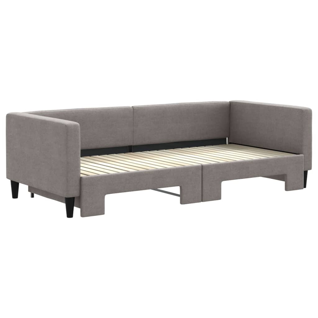 Dnevni krevet na razvlačenje smeđesivi 90 x 200 cm od tkanine