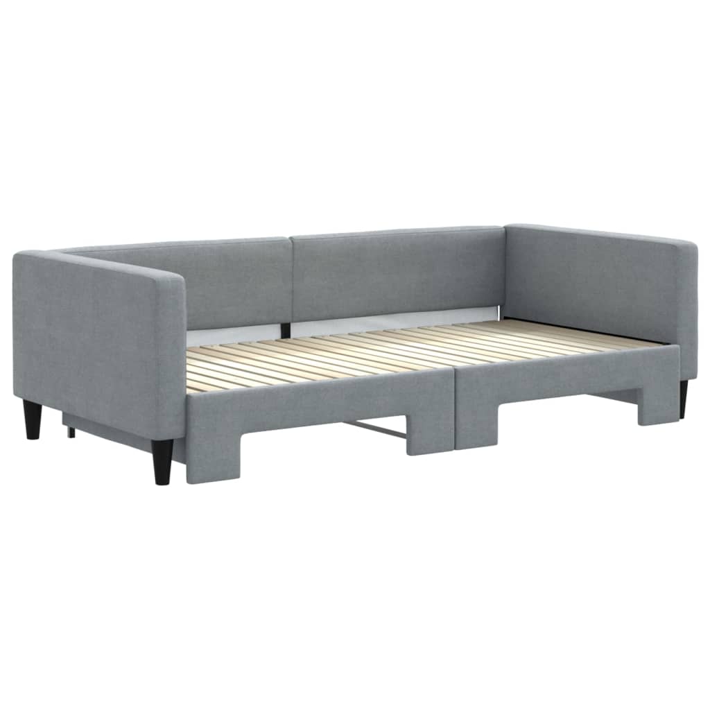 Dnevni krevet na razvlačenje svjetlosivi 100x200 cm od tkanine