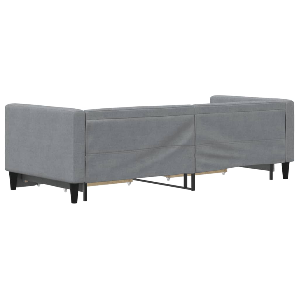 Dnevni krevet na razvlačenje svjetlosivi 80 x 200 cm od tkanine