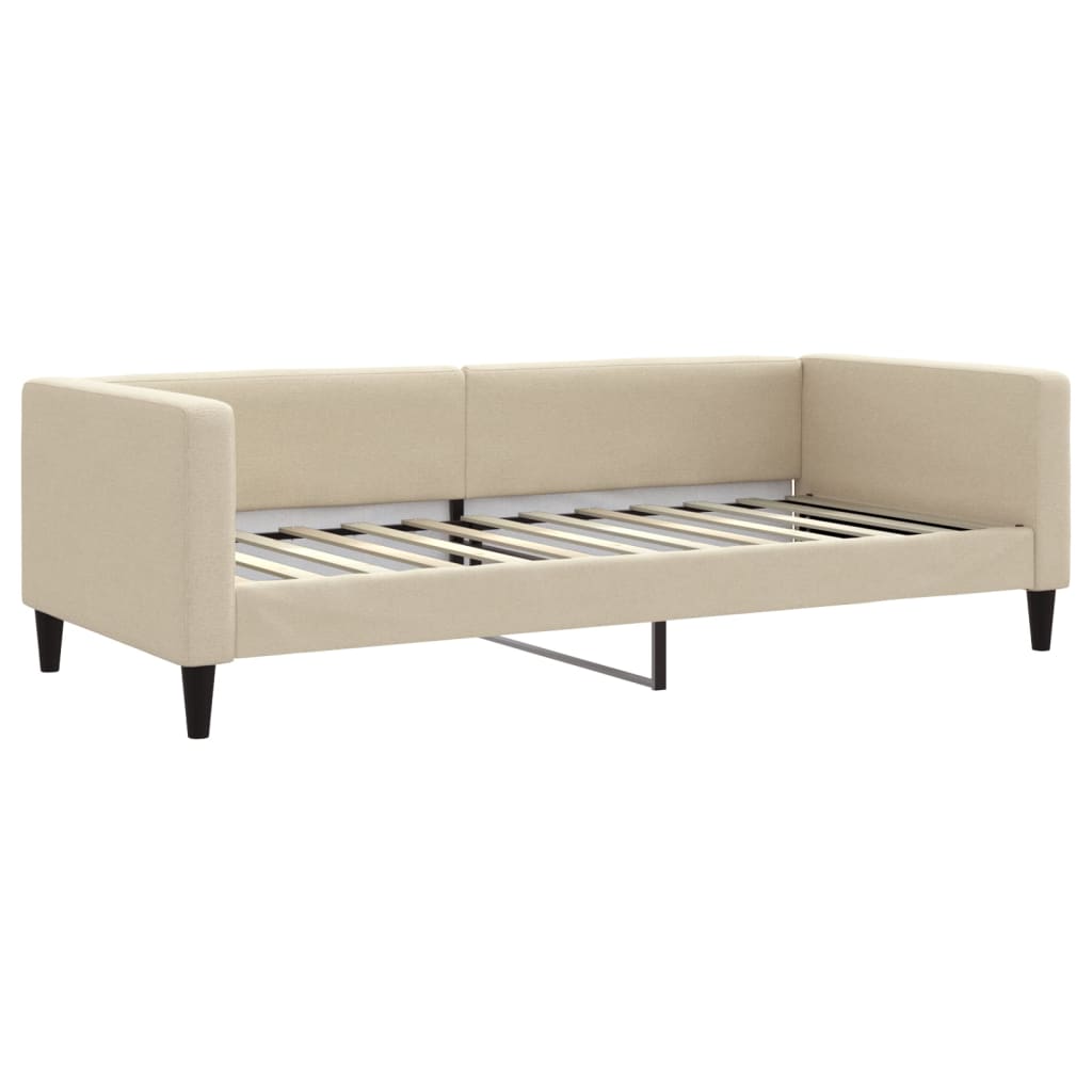 Dnevni krevet na razvlačenje s ladicama krem 100x200 cm tkanina