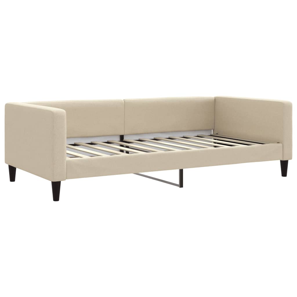 Dnevni krevet na razvlačenje s ladicama krem 100x200 cm tkanina