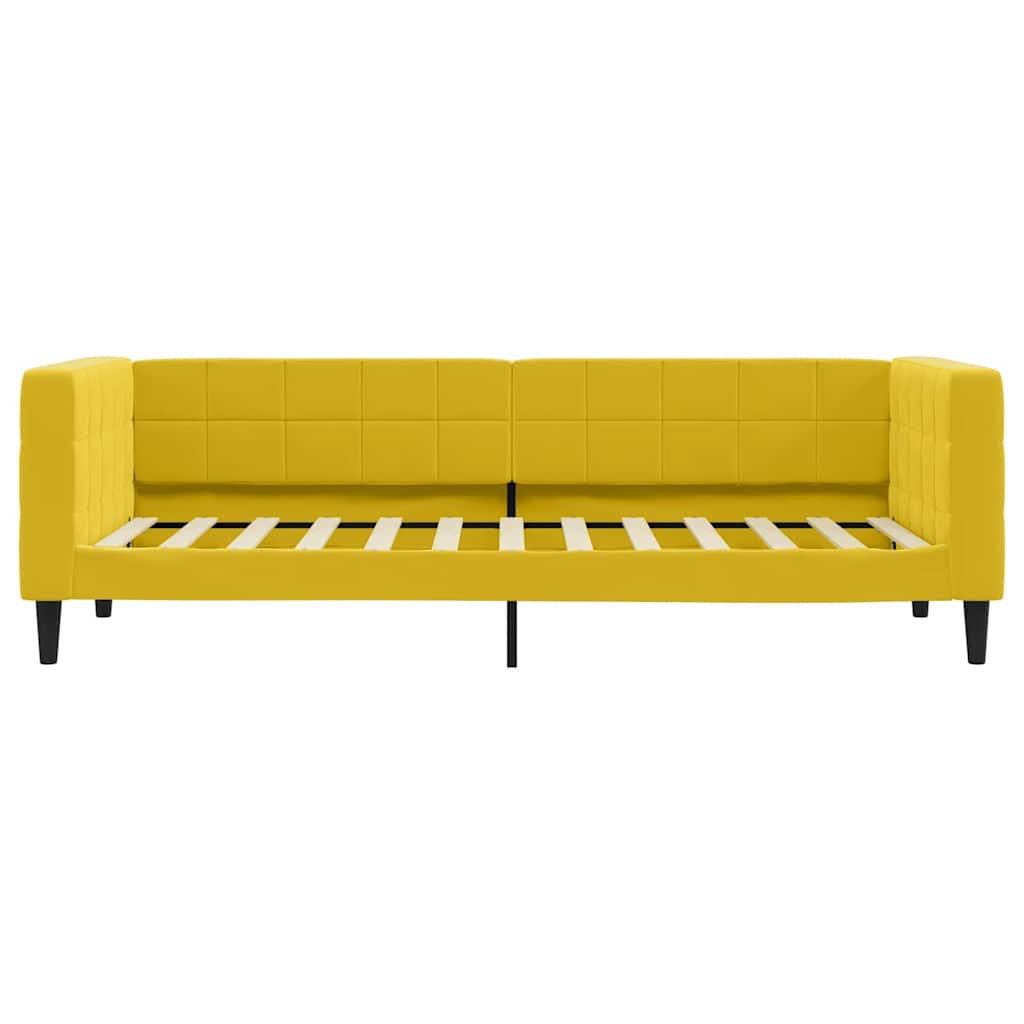 Dnevni krevet s madracem žuti 80 x 200 cm baršunasti