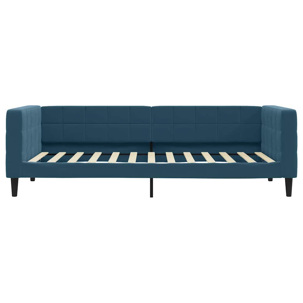 Dnevni krevet s madracem plavi 100 x 200 cm baršunasti