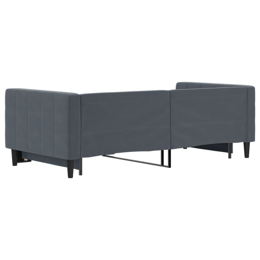 Dnevni krevet s pomoćnim ležajem bez madraca tamno siva 90x190 cm